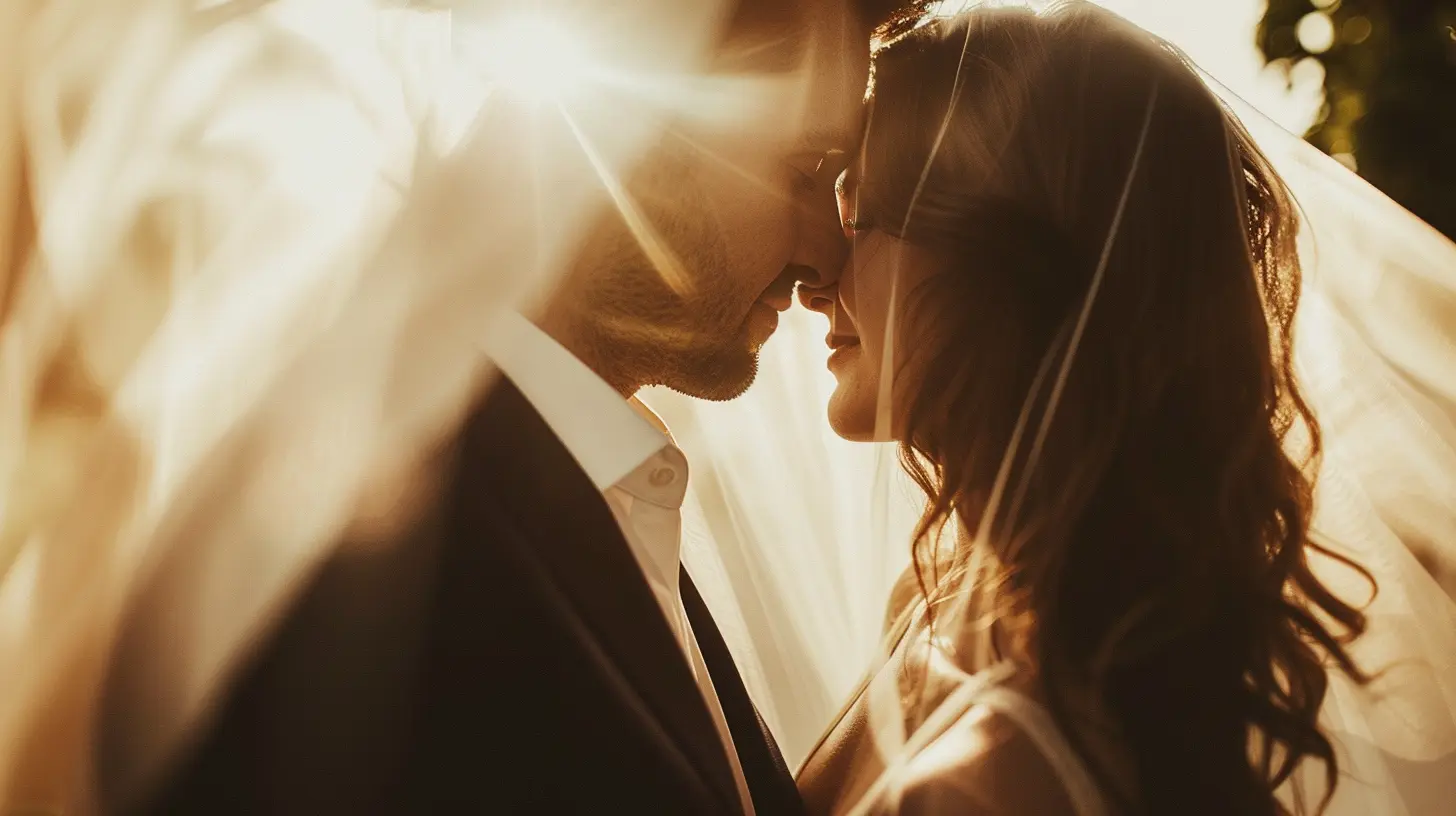 Couple de mariés partageant un moment d’émotion lors d’une chanson créée pour leur mariage